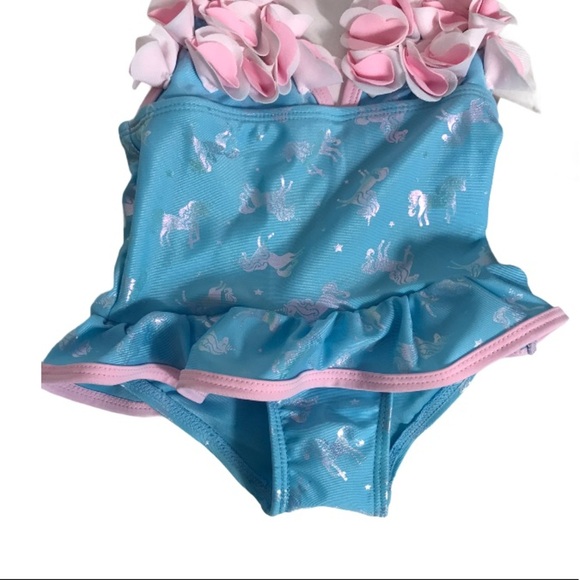 NWT Floatmini Blue Iridescent Unicorn Swimsuit - Picture 8 of 13